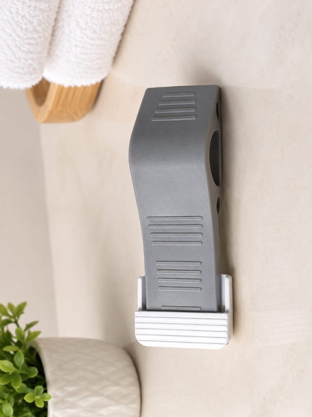 Gray Wall-Mounted Holder for Home Wall Decor
